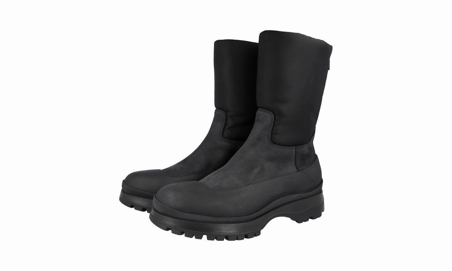 Prada Men's Black Leather Brixxen Boots PI0015 Duo Boots