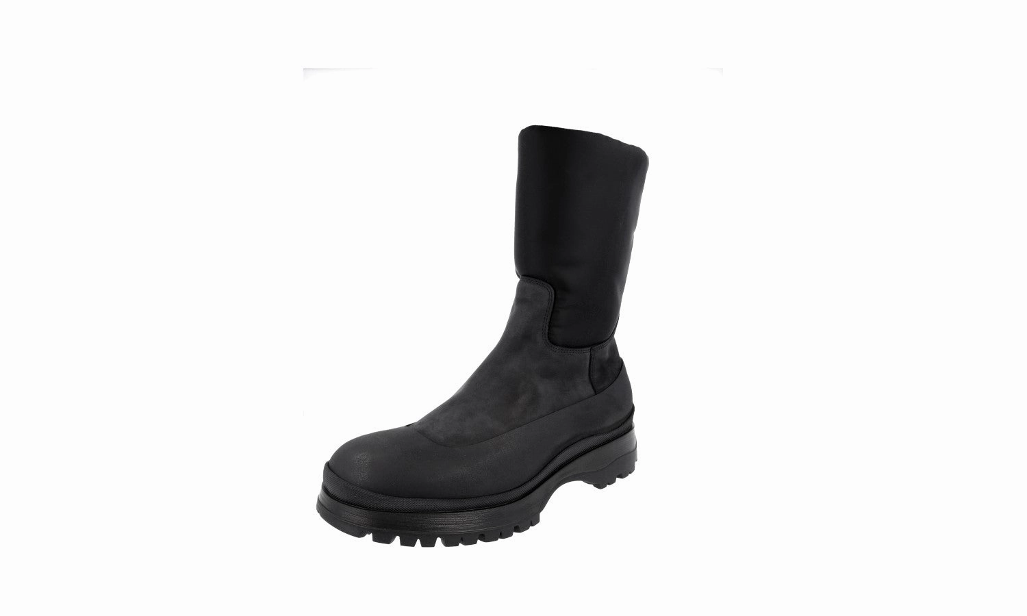 Prada Men's Black Leather Brixxen Boots PI0015 Racing Boots