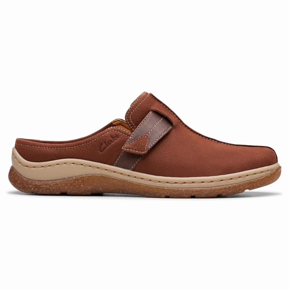 Vintage 70s Clogs Clarks Orlene British Tan Nubuck Clog (Women's)