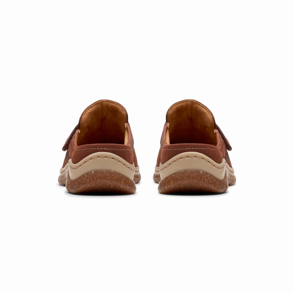 Clarks Orlene British Tan Nubuck Clog (Women's) Casual Comfy Clogs