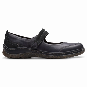 Clarks Orlene Jane Black Leather Shoe (Women's) Professional Clogs Wide