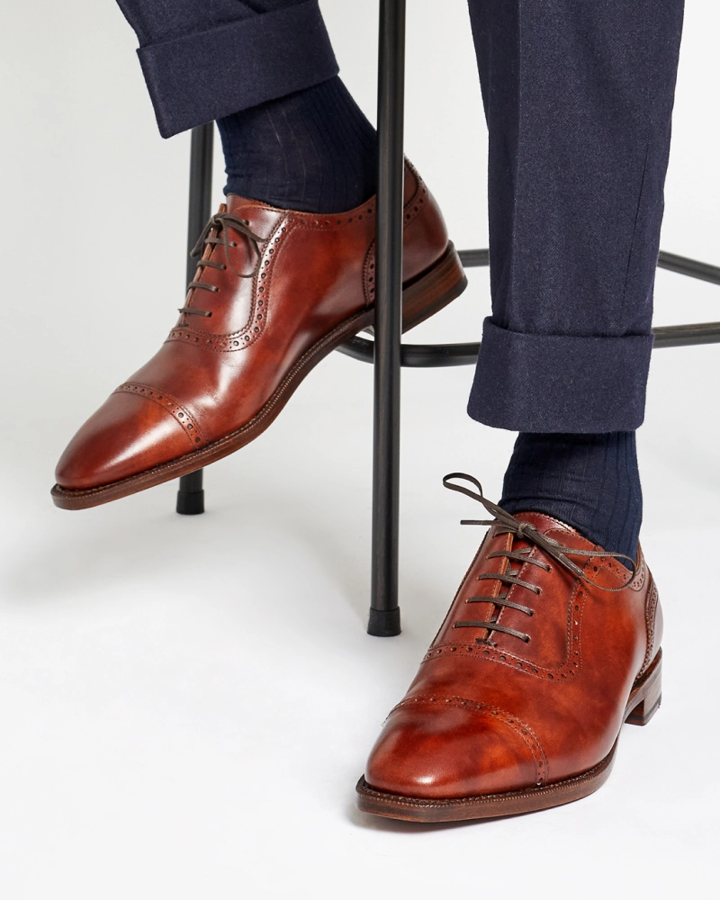 Matt Bernson Oxfords Museum Cognac Brogue Oxford Dress Shoe