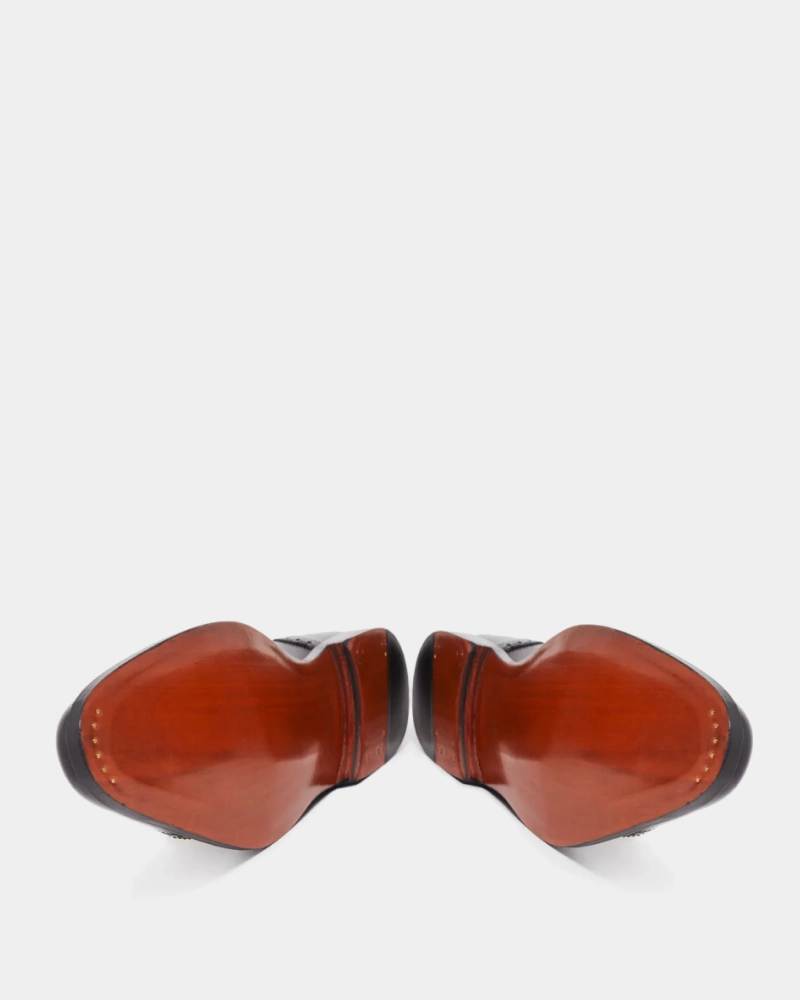 Museum Cognac Brogue Oxford Dress Shoe Gold Metallic Oxfords