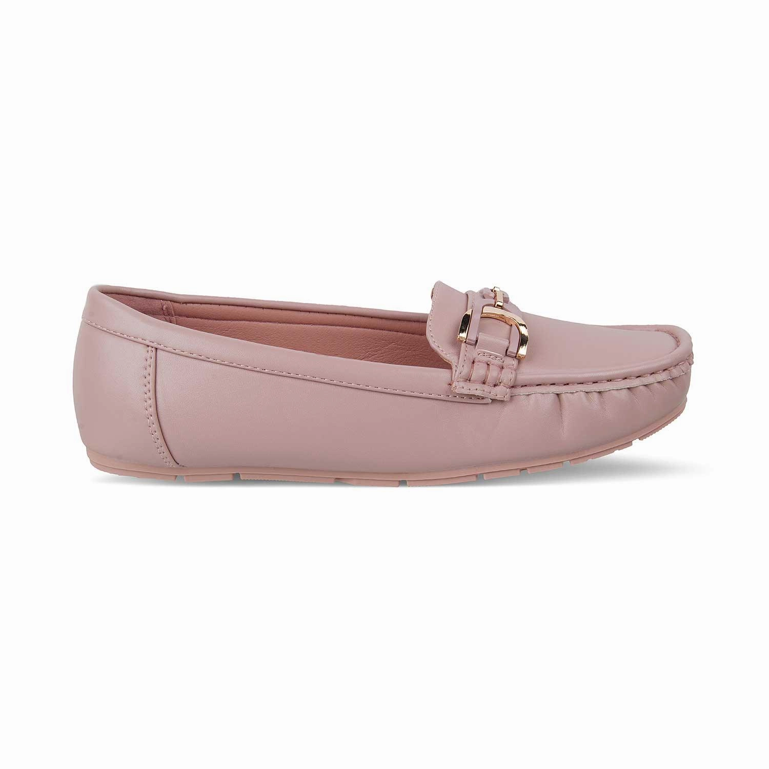 The Miko Pink Women's Dress Loafers Tresmode Loafers With Buttoned Shirt