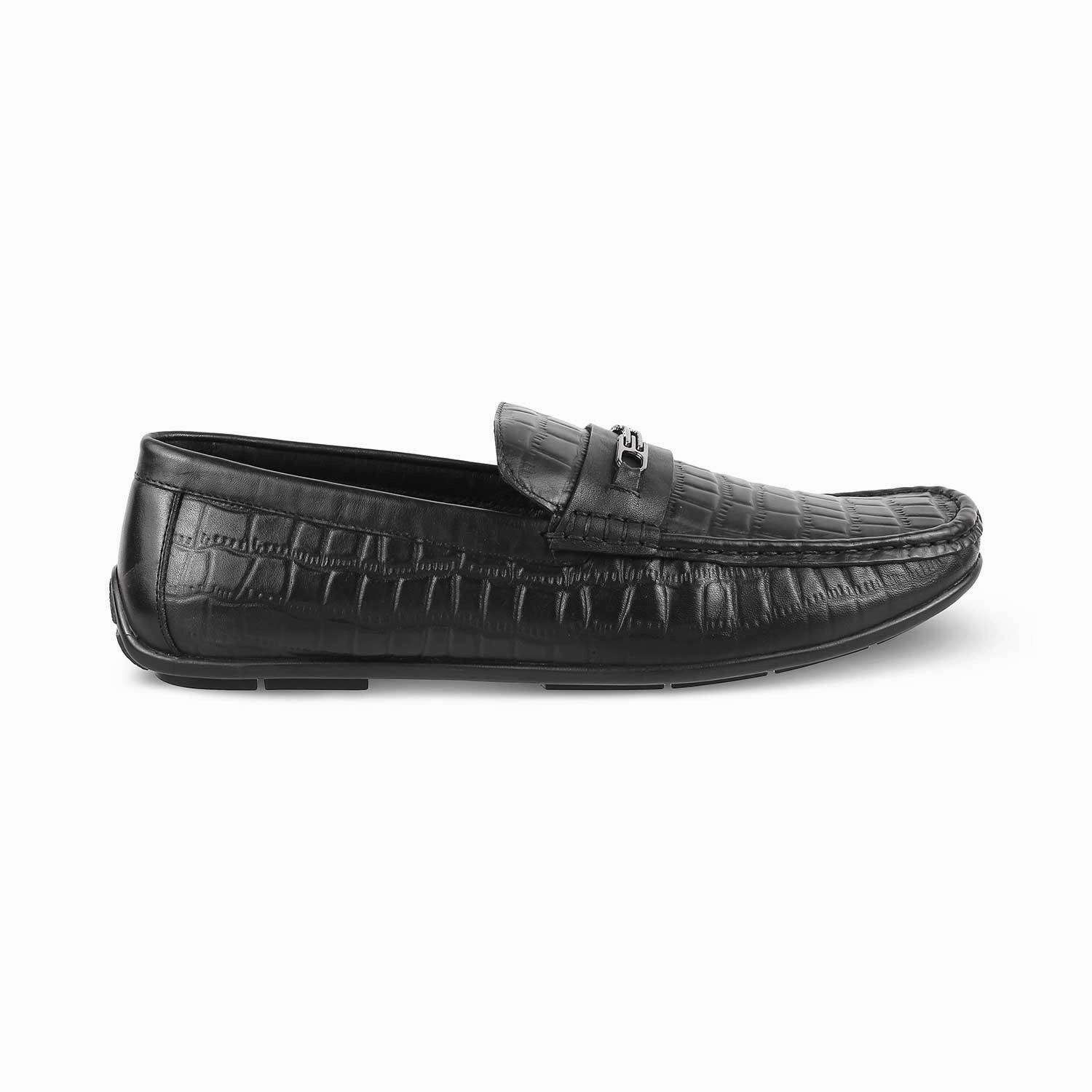 The York Black Men's Leather Driving Loafers Tresmode White Loafers Outfit