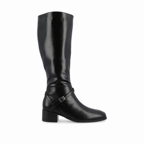 RHIANAH KNEE HIGH BOOTS IN VEGAN LEATHER Wide Leather Knee High Boots
