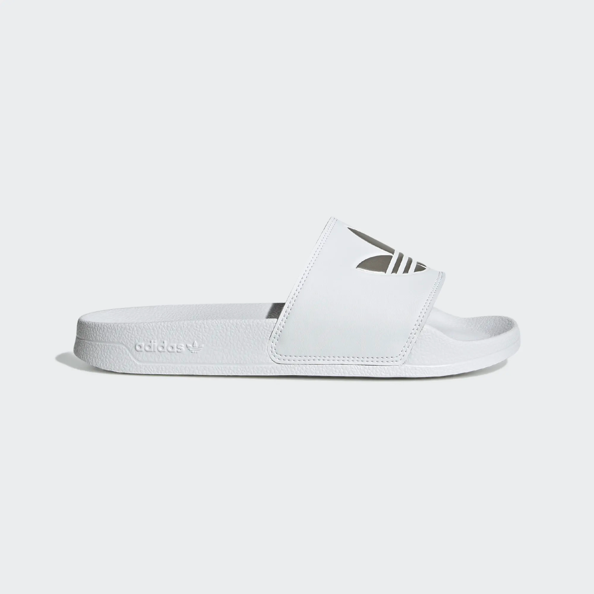 Peripheral Neuropathy Slippers Adidas Women's Adilette Lite Slides - Cloud White / Matte Silver