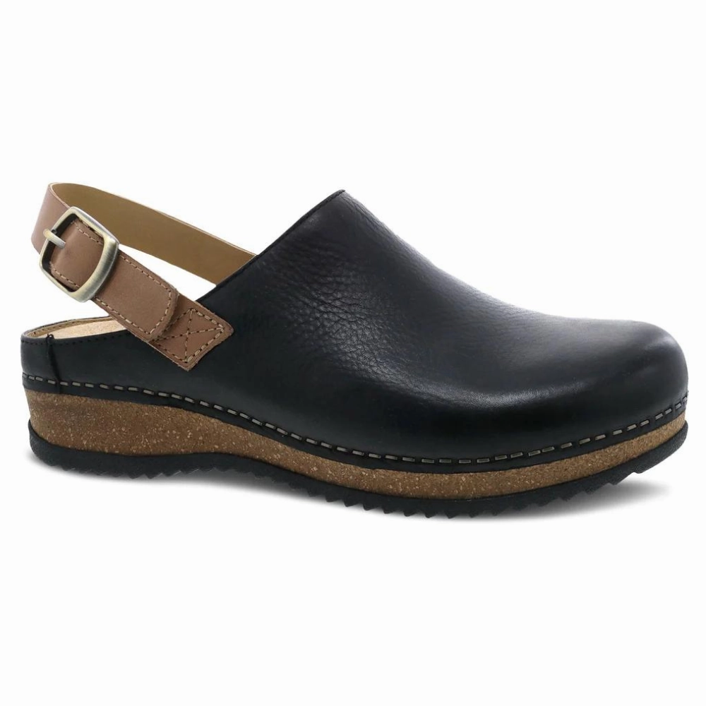 Clogs Aesthetic Dansko Merrin Black Waxy Milled Mule (Women's)