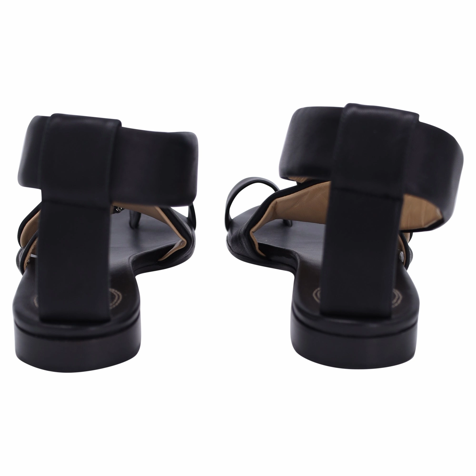 Platform Cork Wedge Sandals Chlo?? Roy Flat Sandals In Black Leather