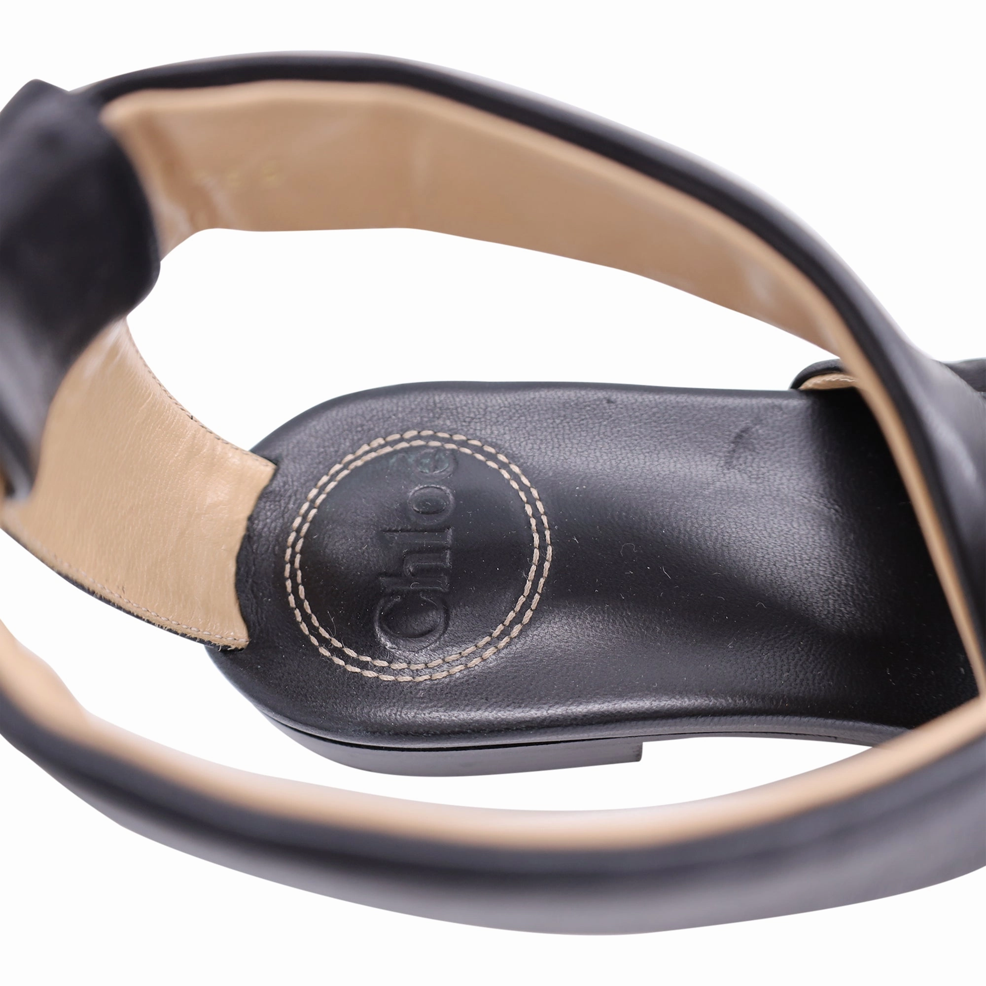 Chlo?? Roy Flat Sandals In Black Leather Sandals Resort Deals