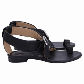 Floral Platform Sandals Chlo?? Roy Flat Sandals In Black Leather