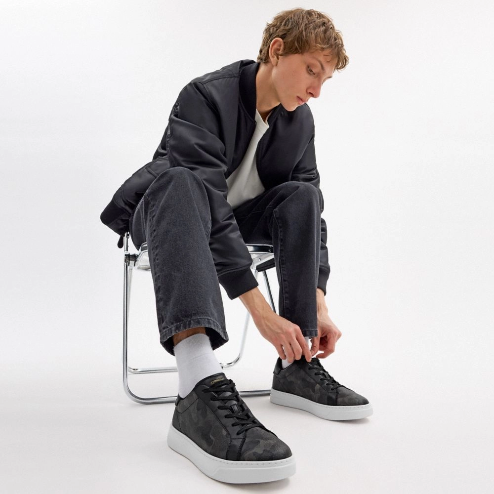 Coach High Line Sneaker In Signature Camo Print Camo   Black Trail Running Shoes For Bad Knees