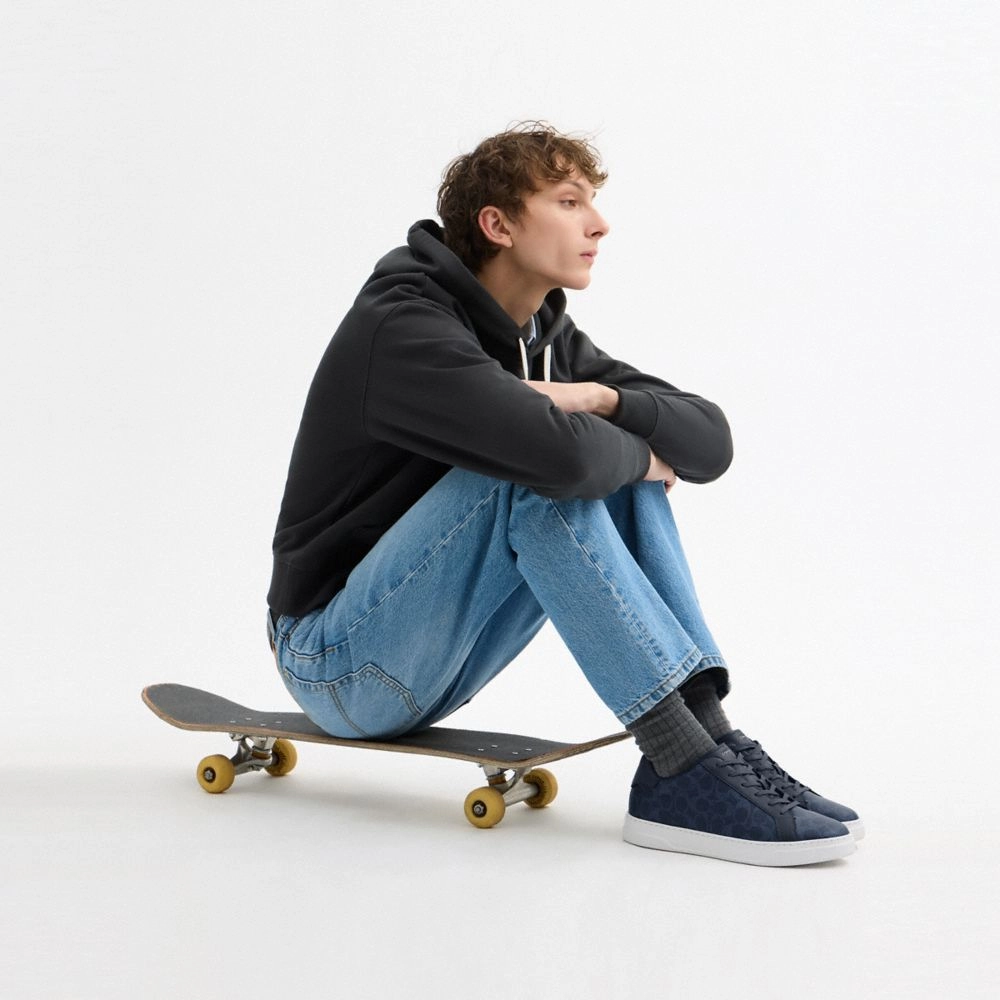 Coach High Line Sneaker In Signature Canvas Denim Optic White Trail Running Shoe Fit