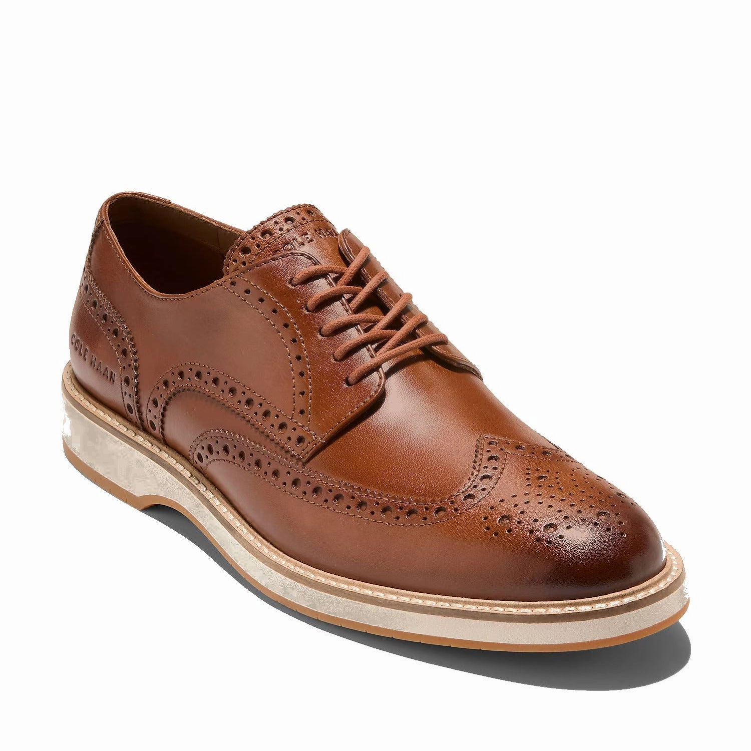 Cole Haan Men's Morse Grand Wingtip Oxfords - British Tan/Ivory Holly Oxfords
