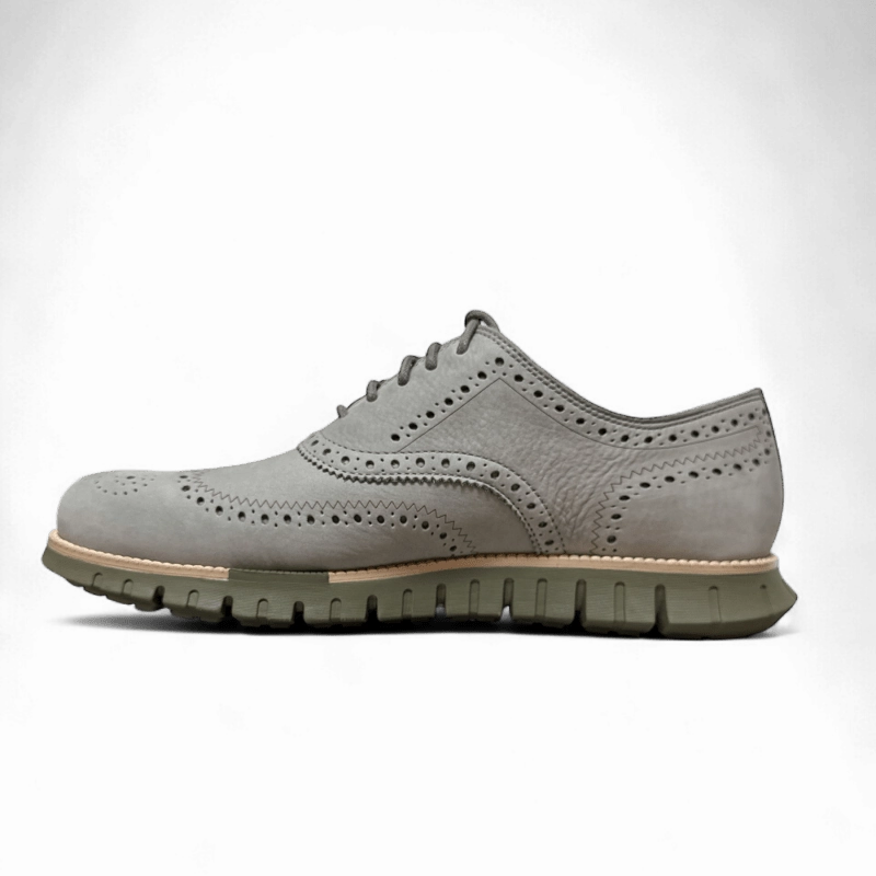 Original Grand Stitchlite Wingtip Oxford Shoe Cole Haan Men's ZEROGRAND Remastered Wingtip - Sea Stone Nubuck