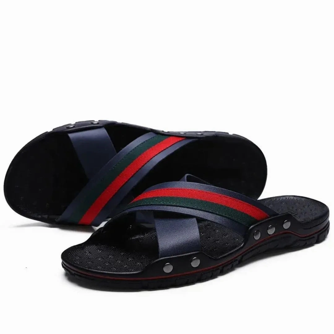 Marcellus Cross Straps Slides Scuff Slippers