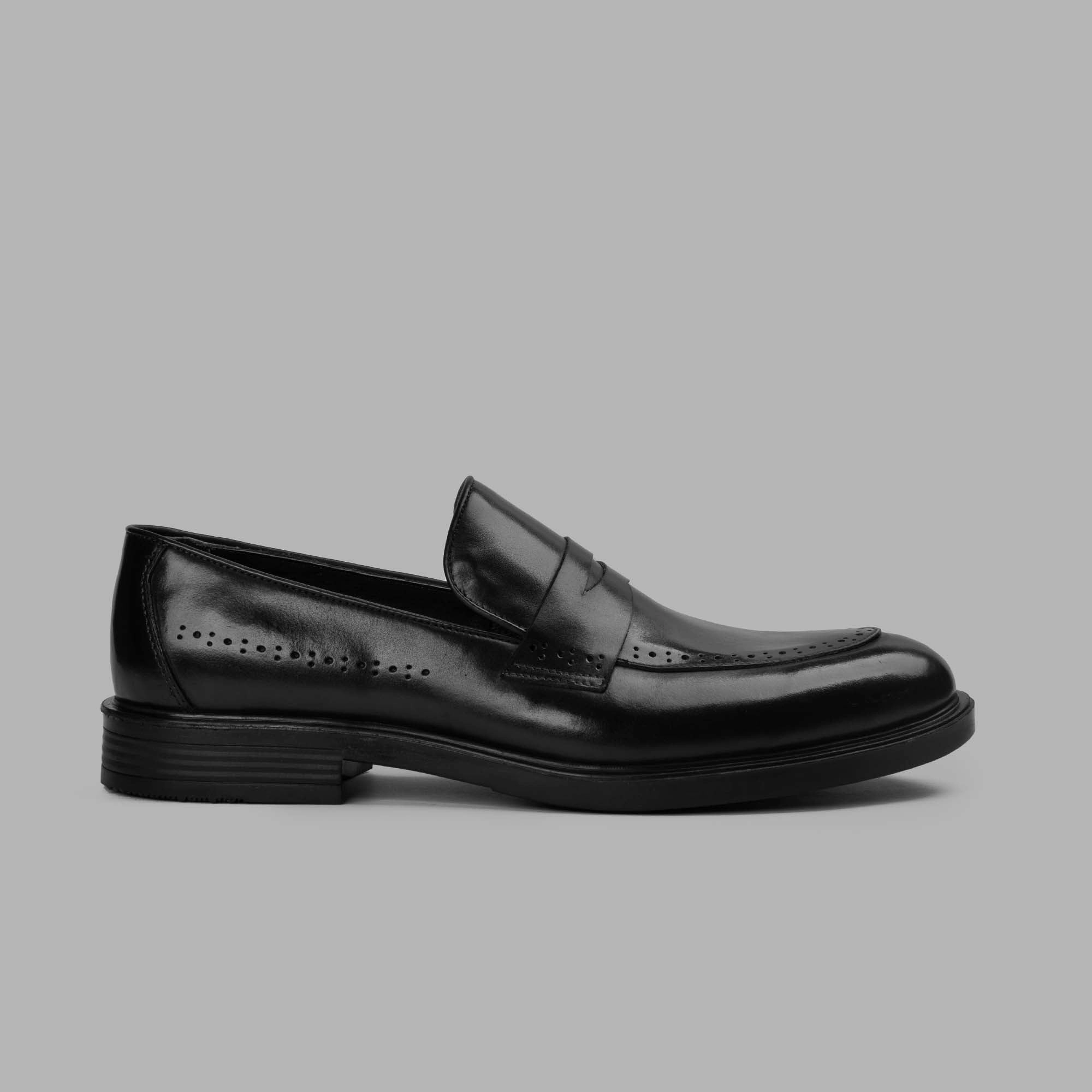 College Loafer Shoes - Black Flat Platform Derby Shoes