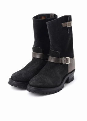 Y's for men  MASSESVELOUR/ FULL GRAIN  ENGINEER BOOTS TWO TONE Boots Wide