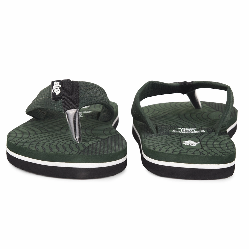 AHA Casual Olive Green Flip Flop For Men ORTHO-20 By Liberty Flip Flops For Exercise