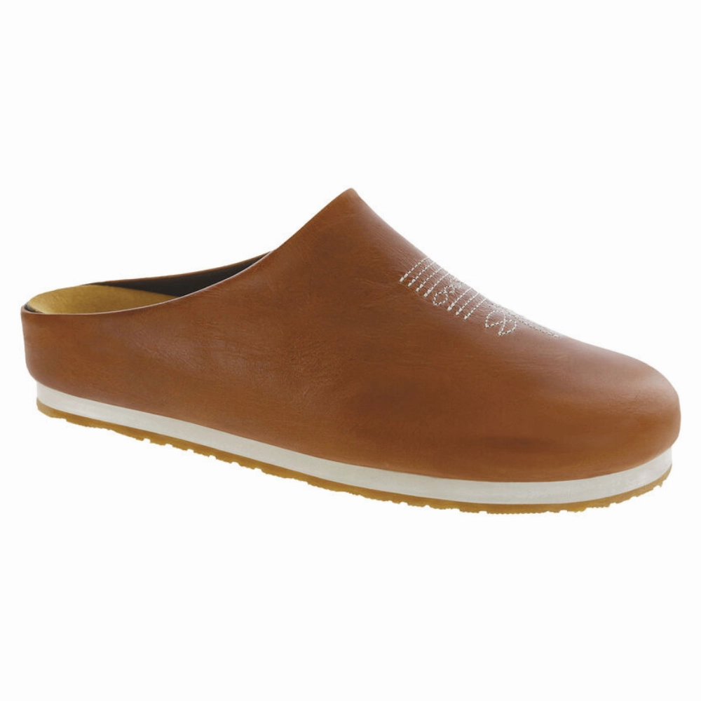 Best Knockoff Clogs SAS Hinny Chestnut With Stitch Design Mule (Women's)