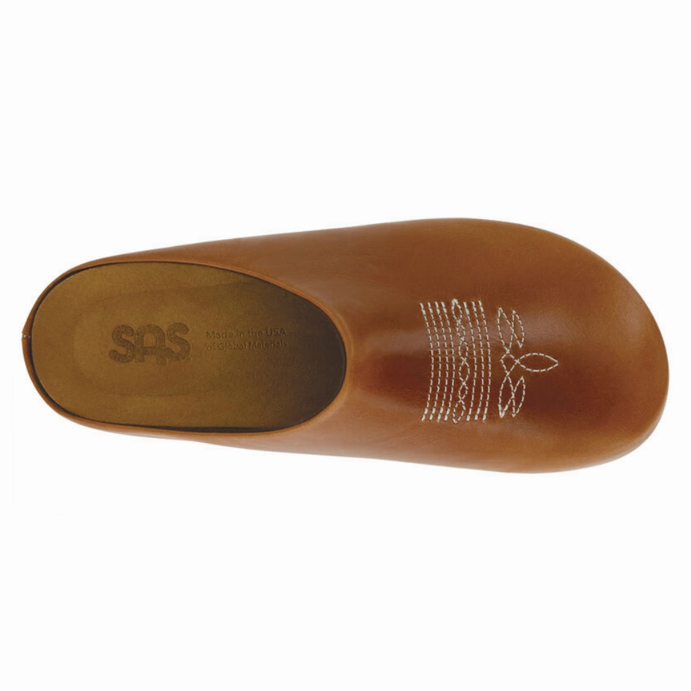 Ll Bean Clogs SAS Hinny Chestnut With Stitch Design Mule (Women's)
