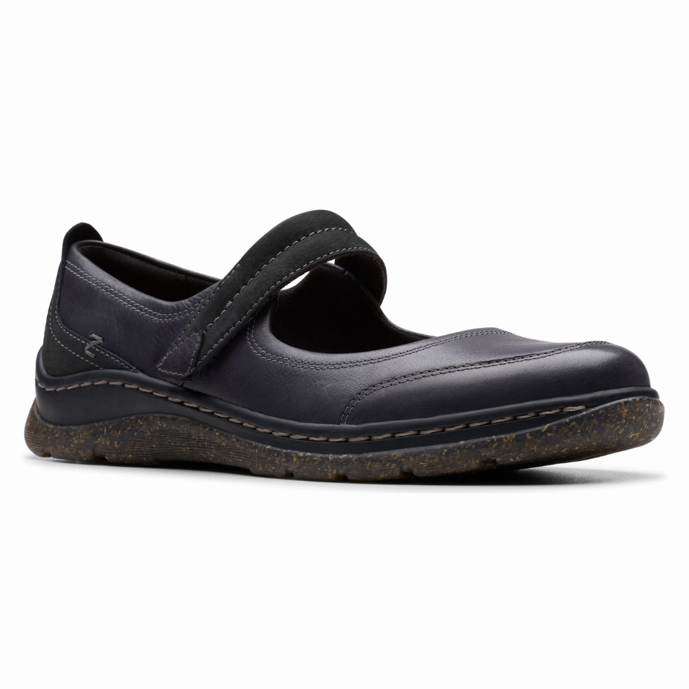 Clarks Orlene Jane Black Leather Shoe (Women's) Clogs Seattle