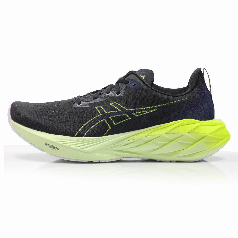 Lowest Price Running Shoes Asics Novablast 4 Men's Running Shoe - Black/Blue Expanse