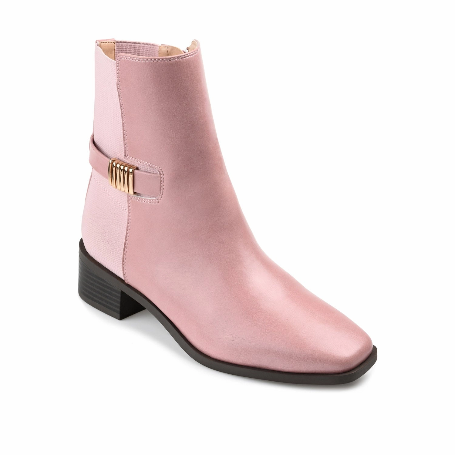AUBRIE SQUARE TOE BOOTIES IN VEGAN LEATHER Equestrian Chelsea Boots