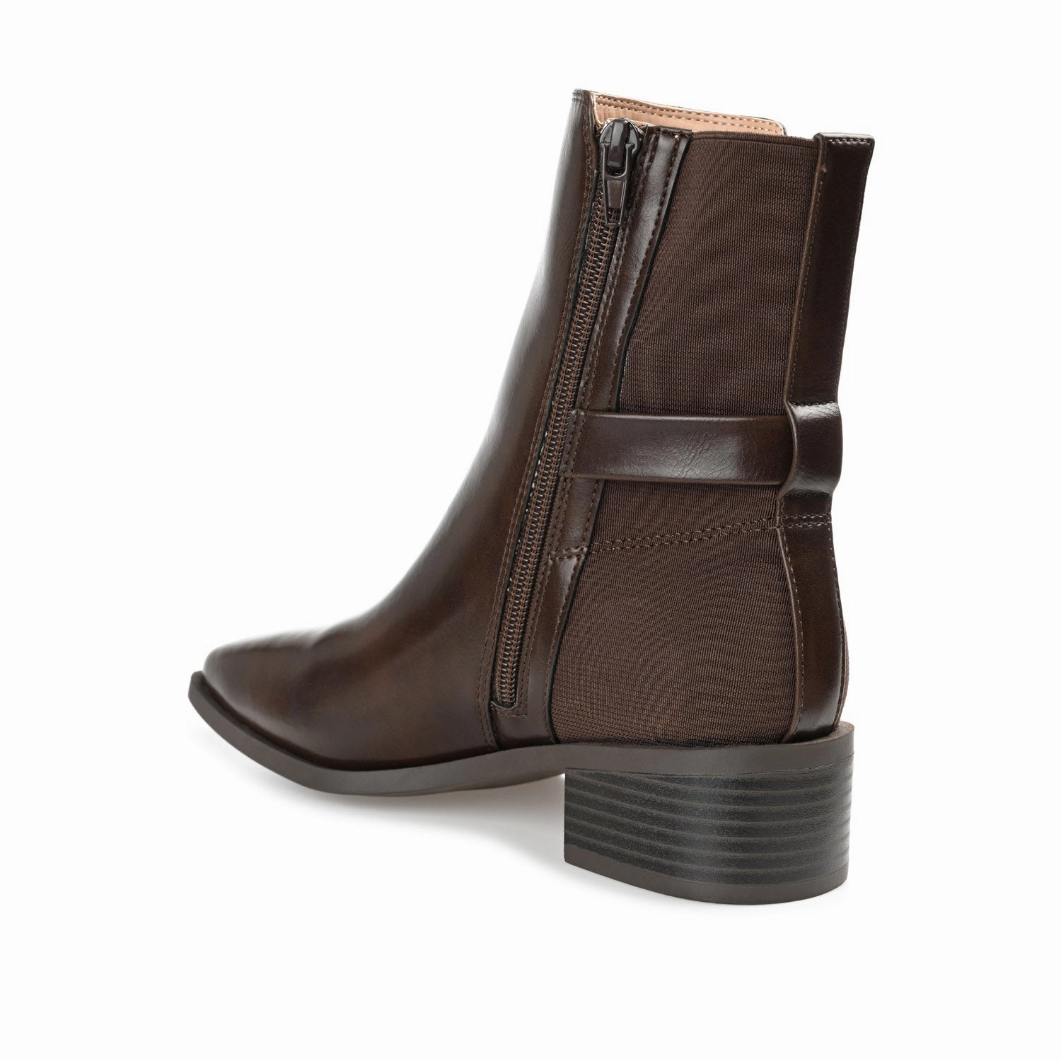 AUBRIE SQUARE TOE BOOTIES IN VEGAN LEATHER Crazy Horse Leather Chelsea Boots