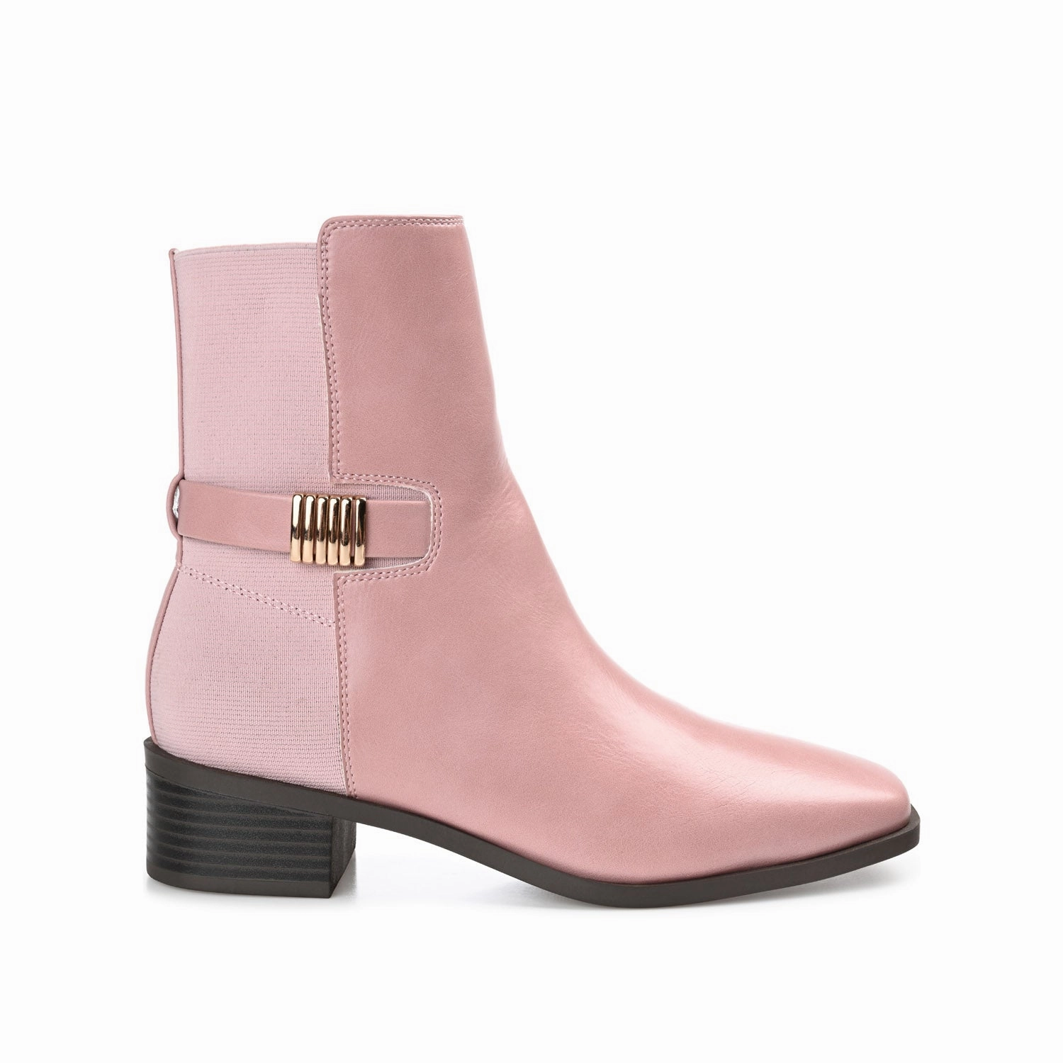 AUBRIE SQUARE TOE BOOTIES IN VEGAN LEATHER Chelsea Boots Almond Toe