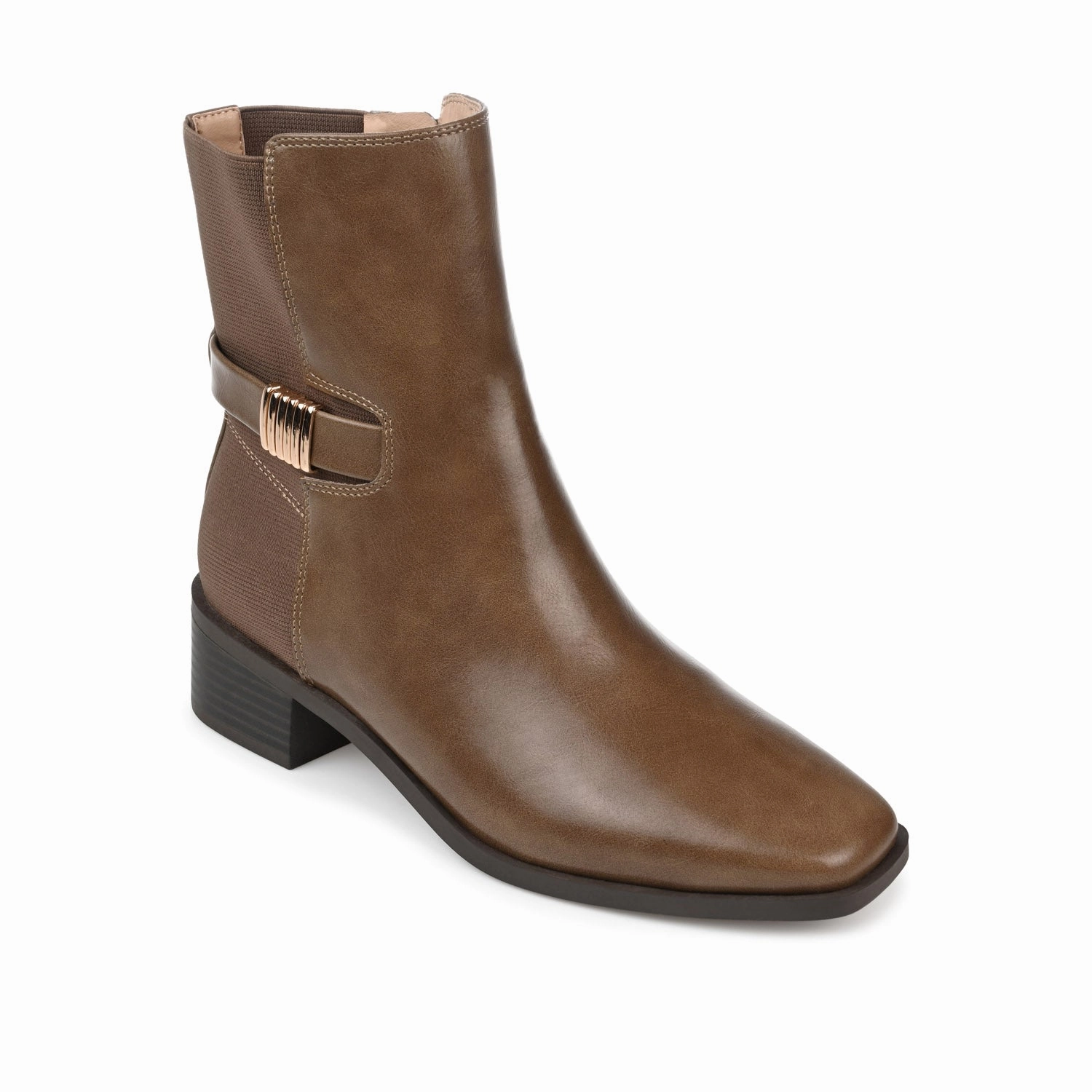 2976 Bex Squared Toe Leather Chelsea Boots AUBRIE SQUARE TOE BOOTIES IN VEGAN LEATHER