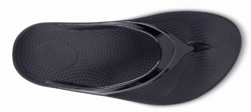 Best Flip Flops Wide Feet OOFOS 1401 OOLALA  - BLACK
