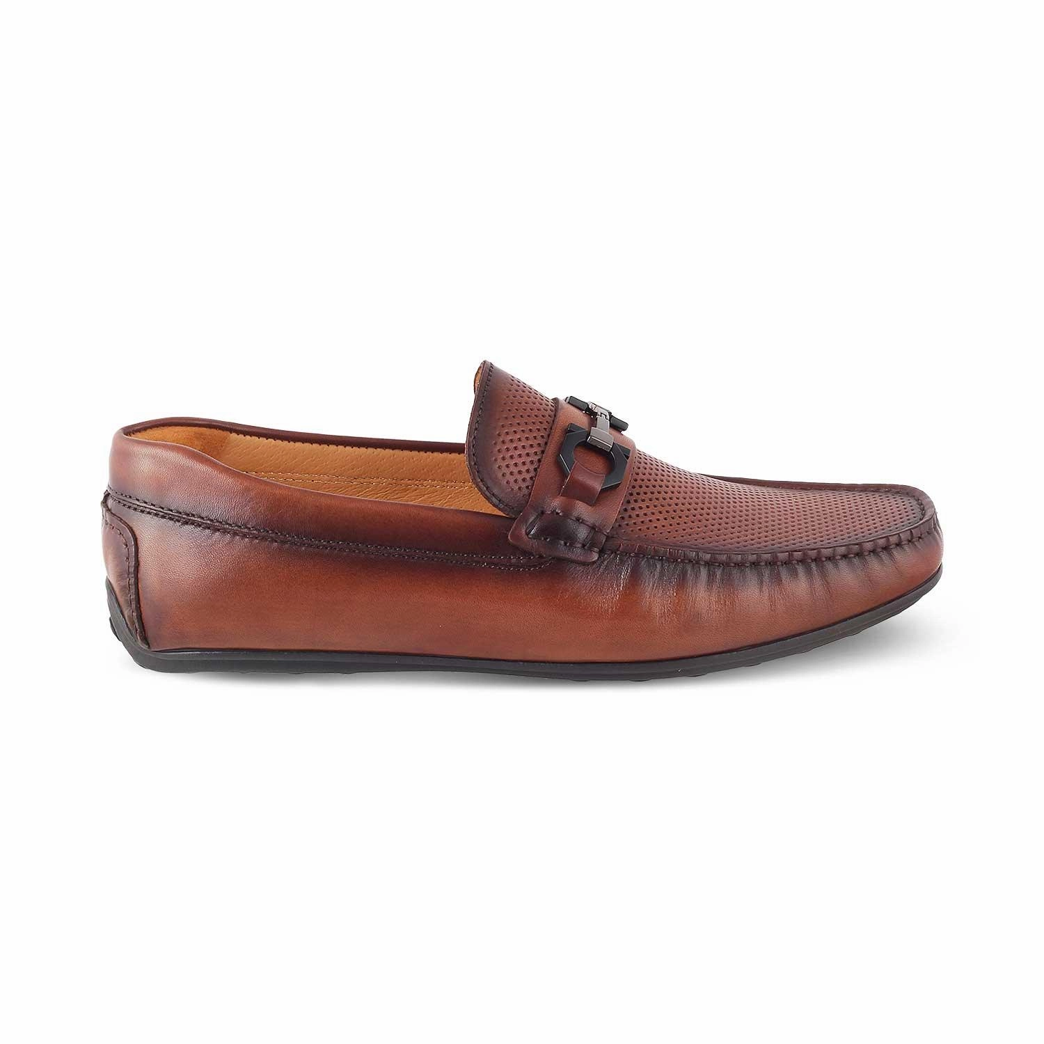Strap Loafers The Roma Brown Men's Leather Driving Loafers Tresmode