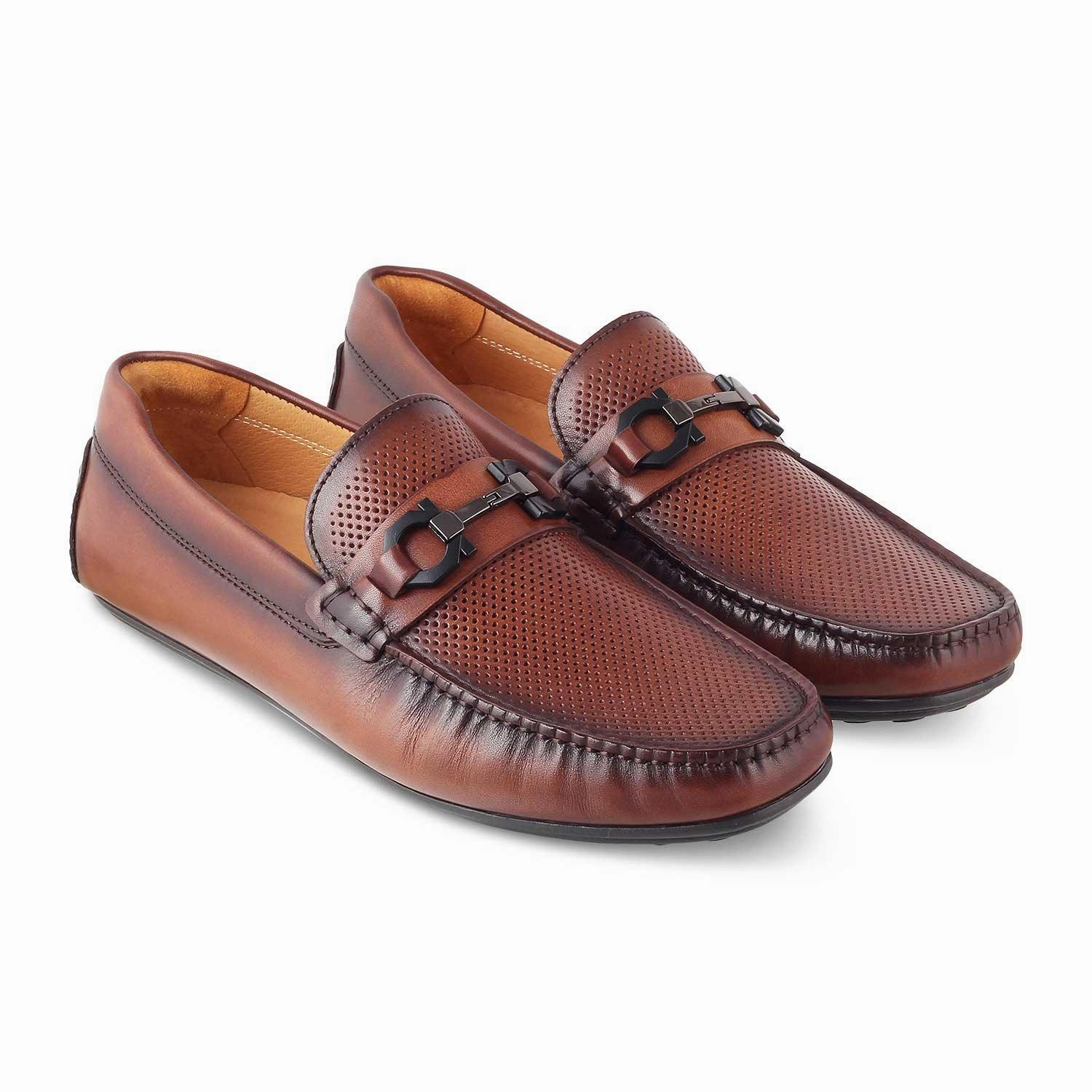 The Roma Brown Men's Leather Driving Loafers Tresmode Feminine Loafers