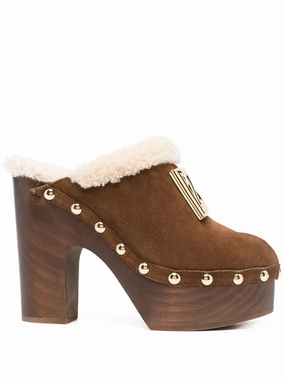 Clogs Pizza 130mm suede platform clogs