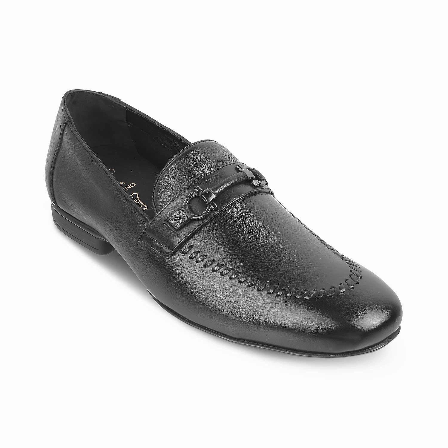 The Bologna Black Men's Leather Loafers Tresmode Business Casual With Loafers