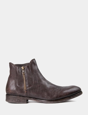 Hudson Mitchell Chelsea Boot (Leather) - Brown Brex Heel Chelsea Boots