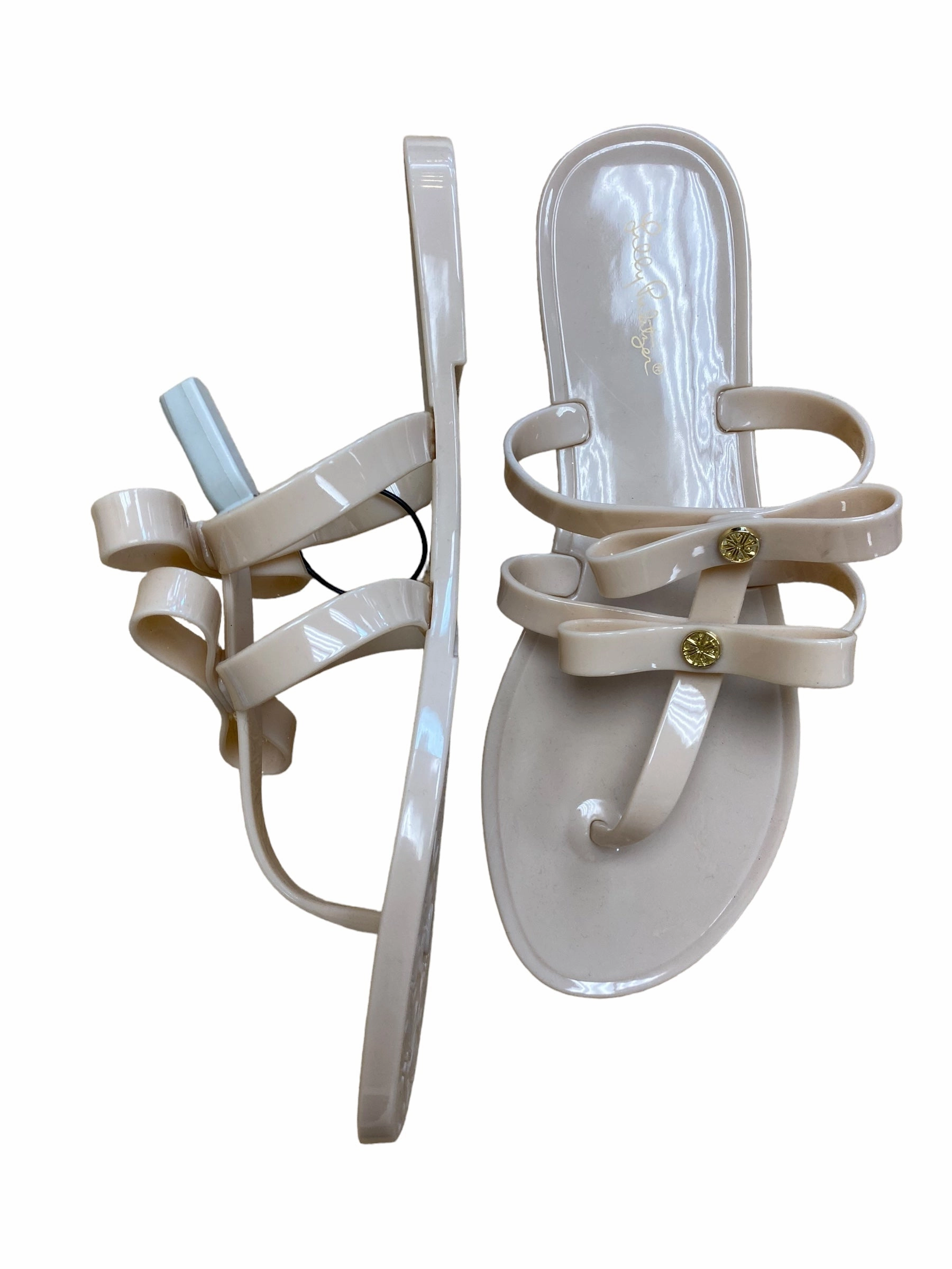 Cream Sandals Flip Flops Lilly Pulitzer, Size 9 Ilse Jacobsen Flip Flops Glitter