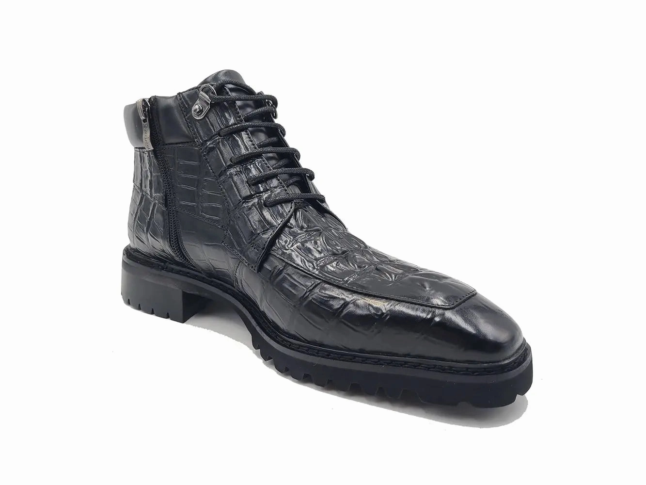 Men's Lace-up Boots Alligator Embossed Boots Blackjacks