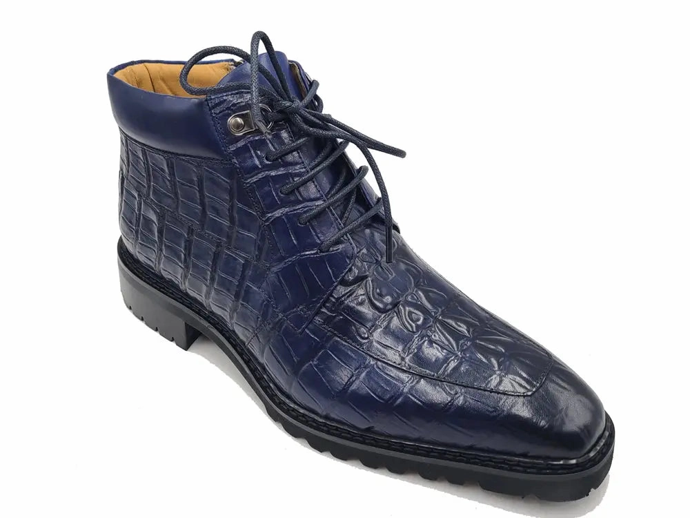 Boots Men's Lace-up Boots Alligator Embossed