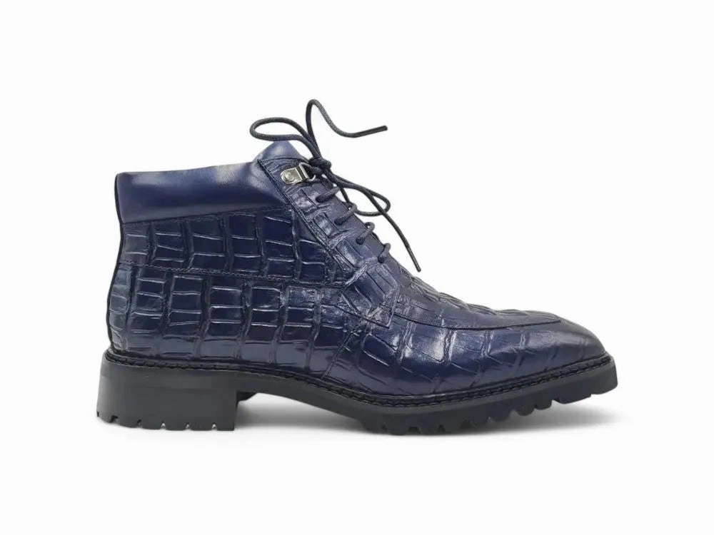 Boots Of Elvenkind Men's Lace-up Boots Alligator Embossed