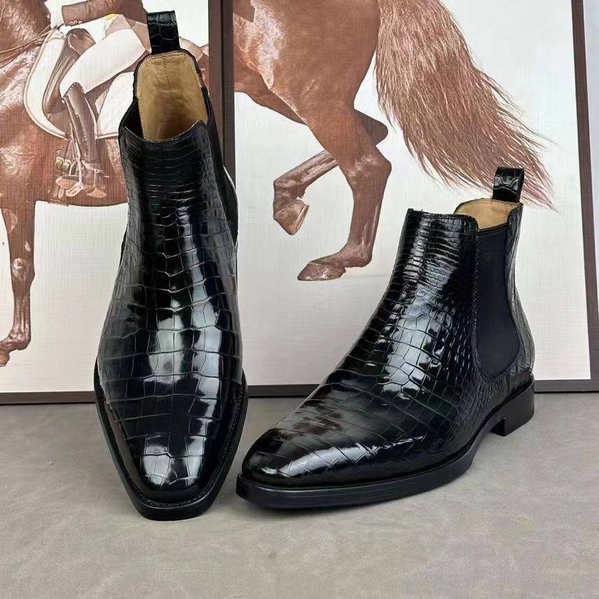 Crocodile Shoes Crocodile Skin Leather Chelsea Boots Dylan Chelsea Boots