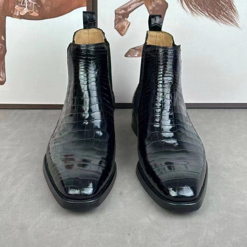 Chelsea Boots Made In France Crocodile Shoes Crocodile Skin Leather Chelsea Boots