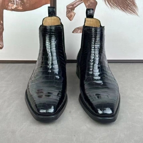 Chelsea Boots Attire Crocodile Shoes Crocodile Skin Leather Chelsea Boots