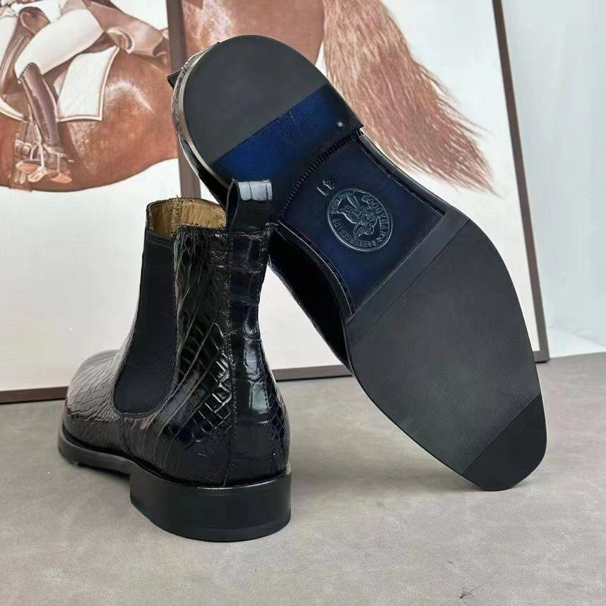 Crocodile Shoes Crocodile Skin Leather Chelsea Boots Chelsea Boots Store
