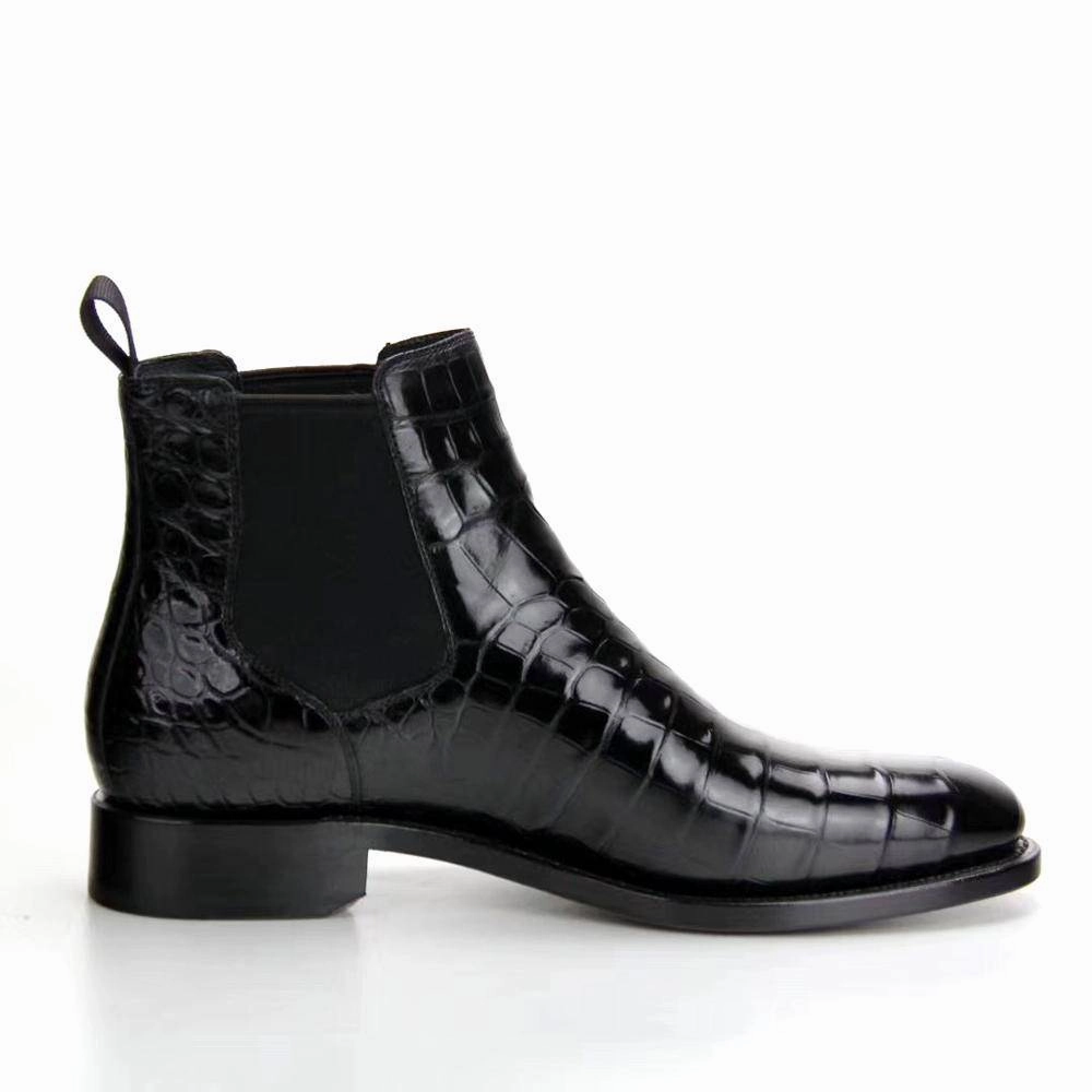 Ankle Length Chelsea Boots Crocodile Shoes Handmade Crocodile Skin Leather Chelsea Boots