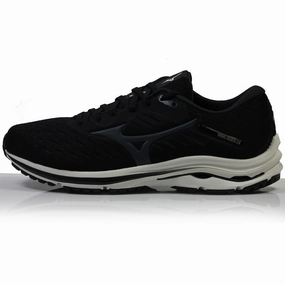Running High Top Shoes Mizuno Wave Rider 24 Men's Running Shoe - Black/India Ink/Snow White