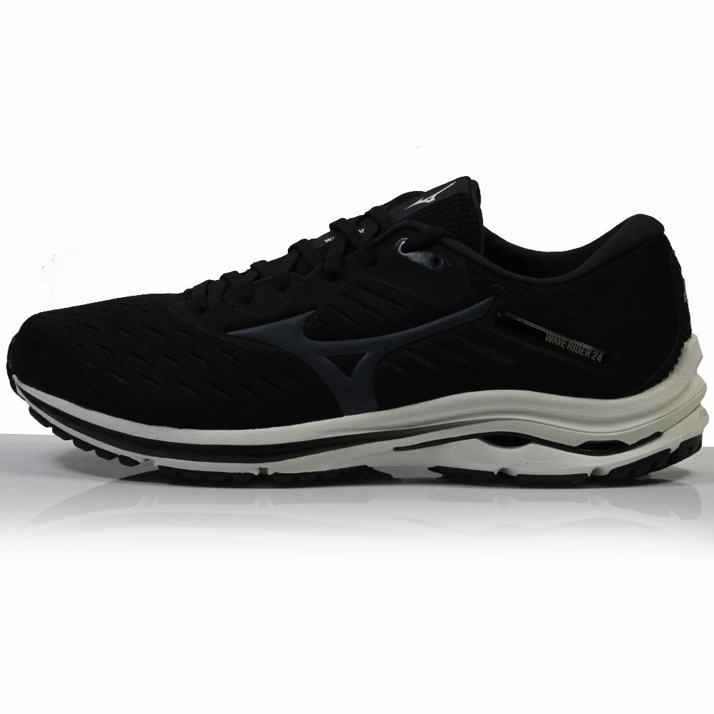 Running Shoes Albuquerque Mizuno Wave Rider 24 Men's Running Shoe - Black/India Ink/Snow White