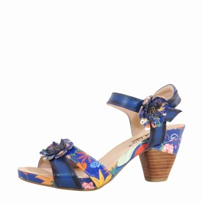 Caged High Heels Daphne Retro Floral Heels