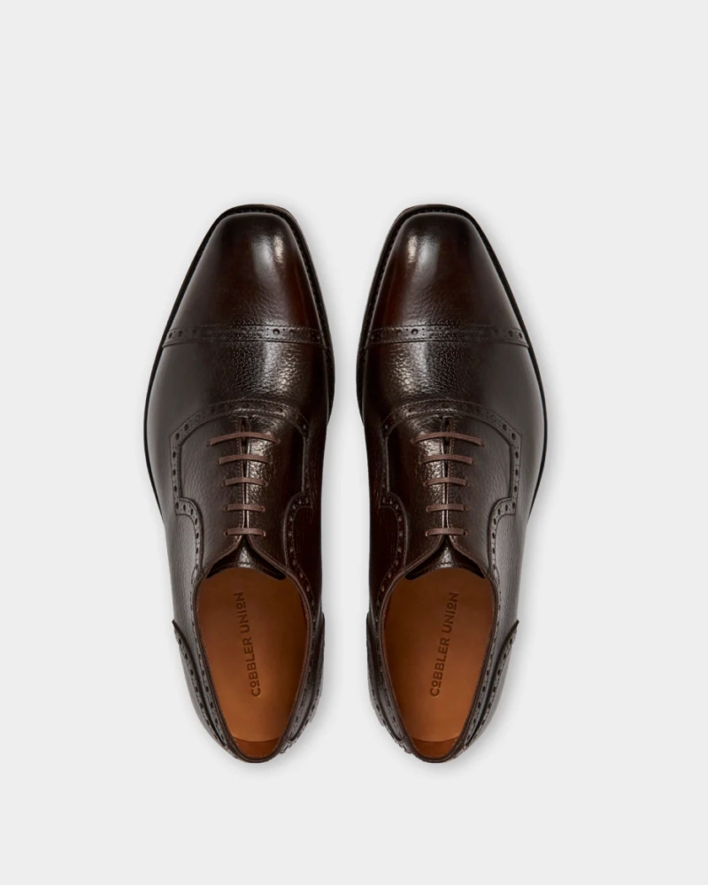 Bryant Cap Toe Oxford Dark Brown Brogue Lightweight Dress Shoe